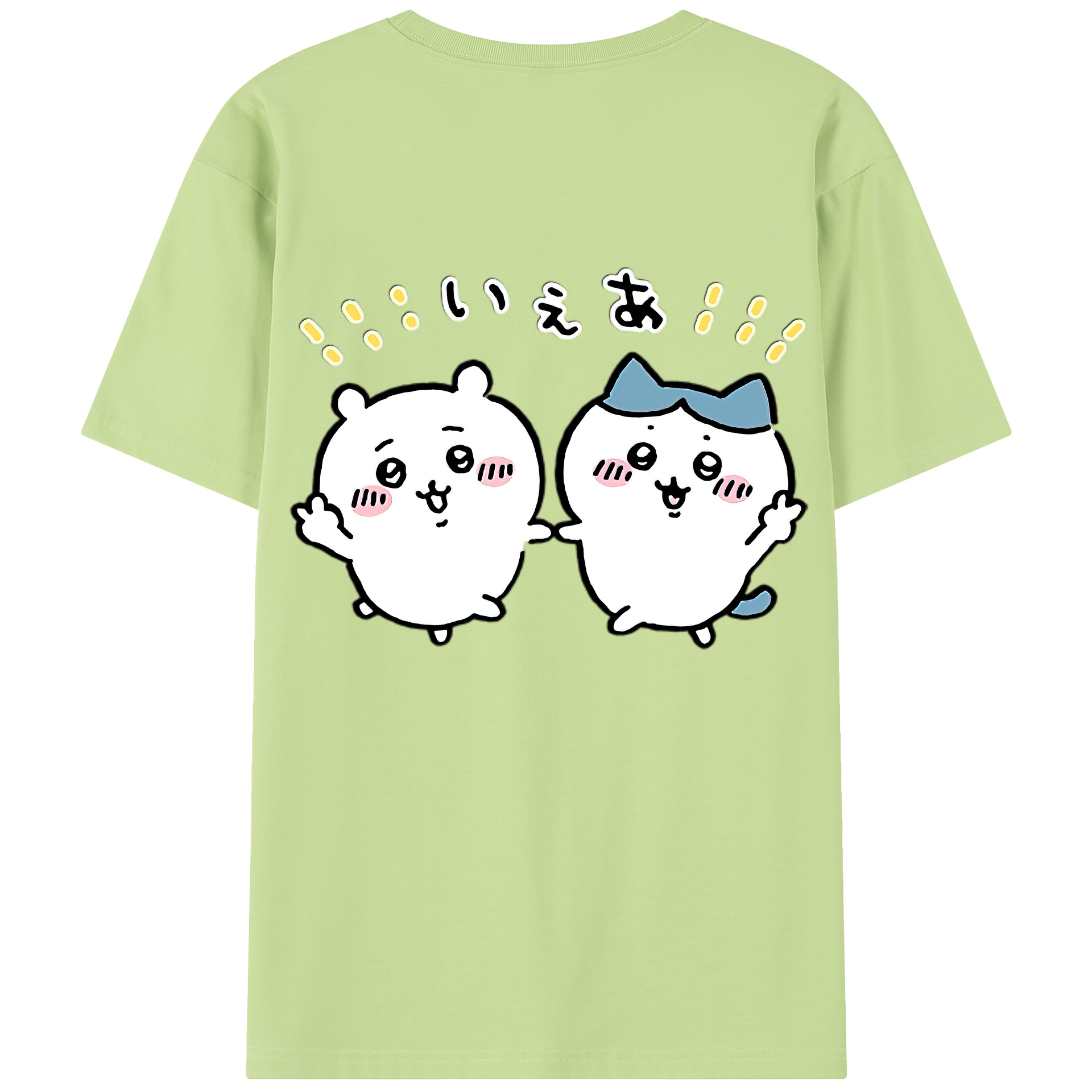 （画像用） ちいかわ ハチワレ Chii-kawa hachiware 綿100％半袖Tシャツ（背面プリント）